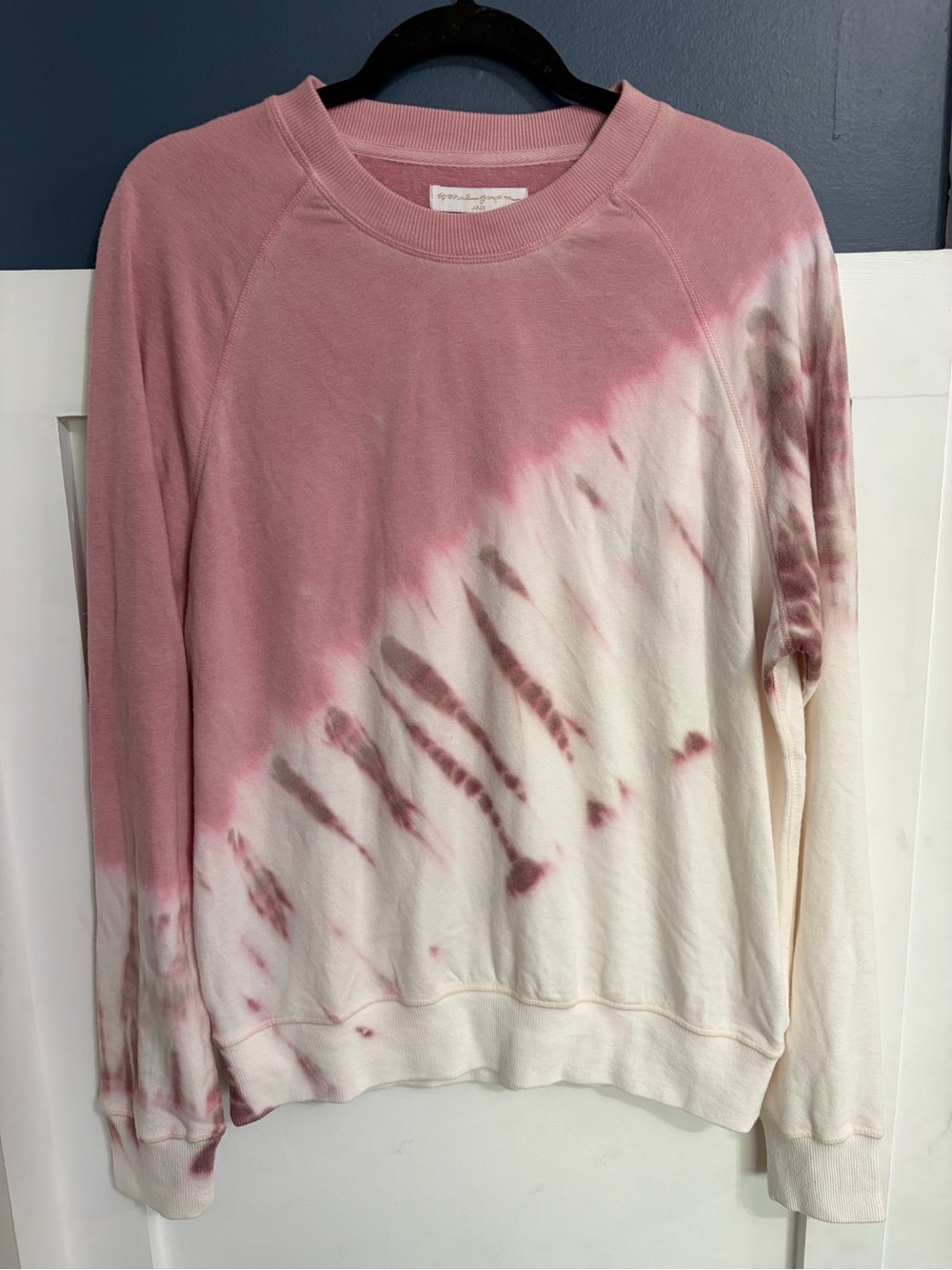 Spiritual Gangster Women's Tie Dye Old School Pullover Pink/White Size Large NWT